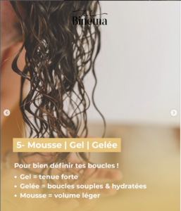 Mousse, Gel , Gelée pour cheveux texturés