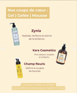 gel, gelée et mousse pour cheveux texturés