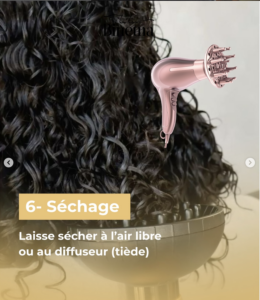 Séchage des cehveux bouclés